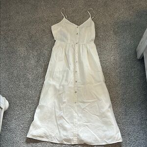 a new day White Midi Dress with Buttons